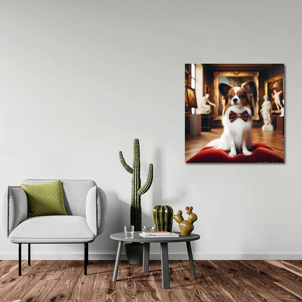 Papillon on a Velvet Pillow: Elegance in the Gallery