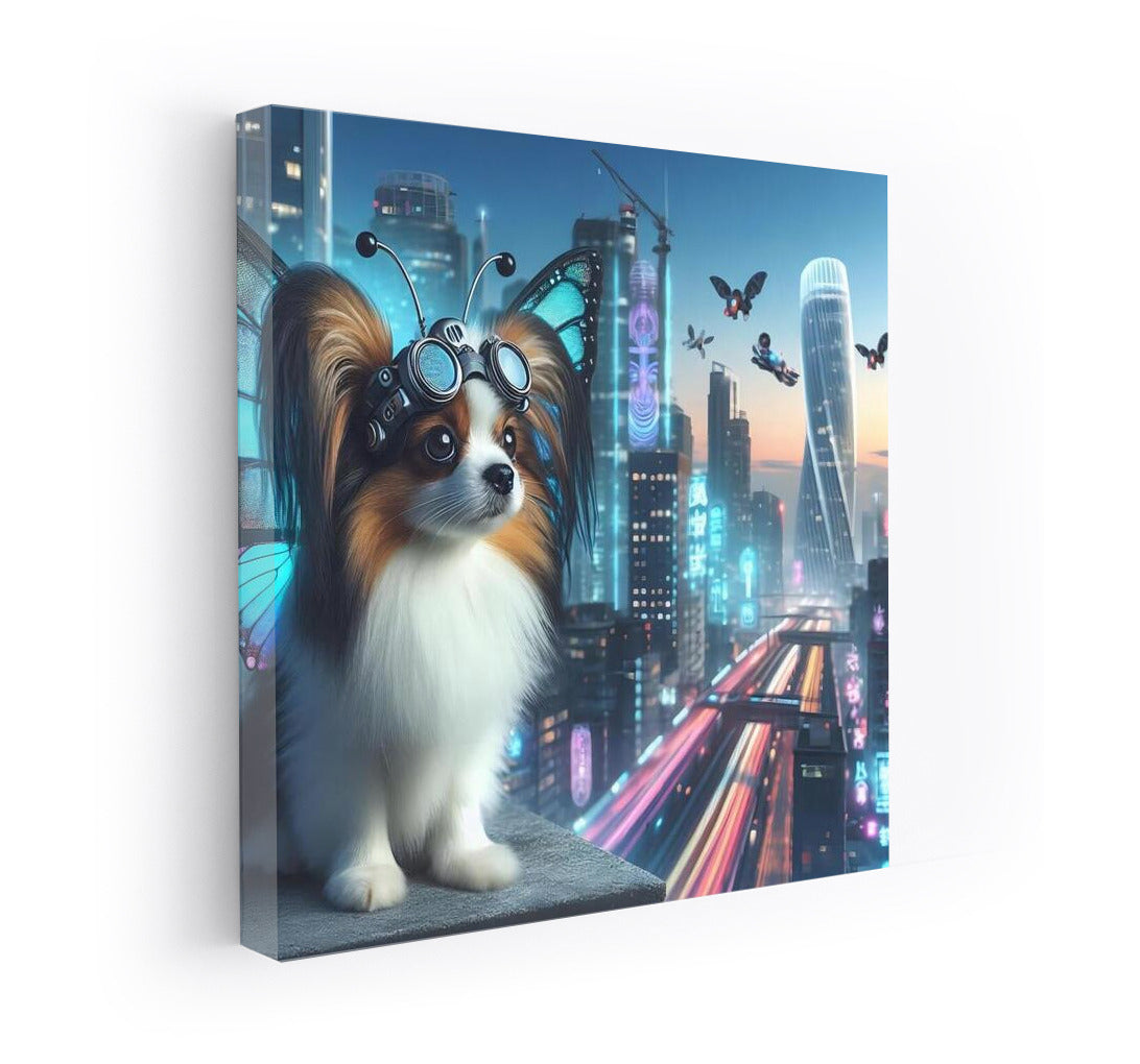 Neon Flight: Papillon Butterfly in the Future Metropolis