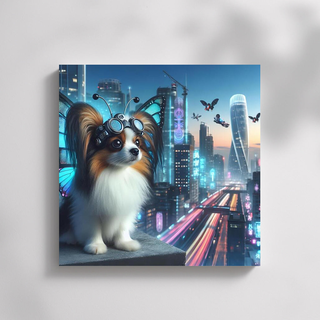 Neon Flight: Papillon Butterfly in the Future Metropolis