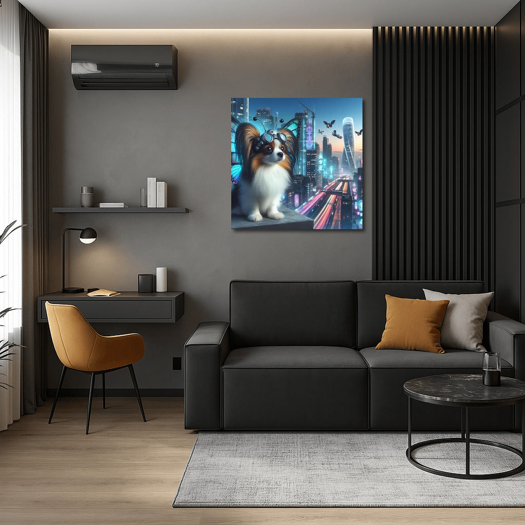 Neon Flight: Papillon Butterfly in the Future Metropolis