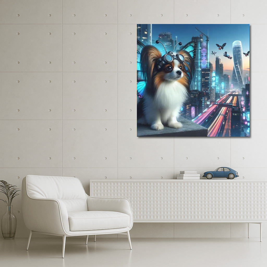 Neon Flight: Papillon Butterfly in the Future Metropolis