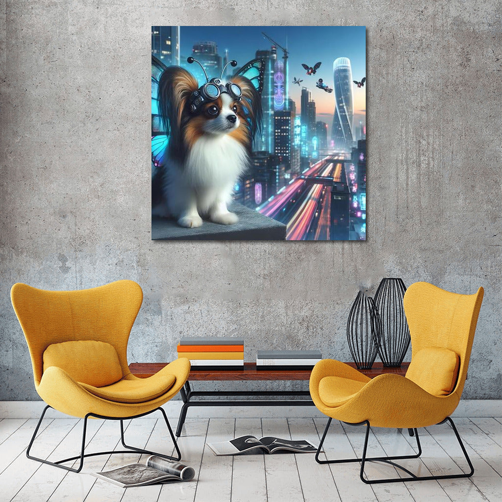 Neon Flight: Papillon Butterfly in the Future Metropolis