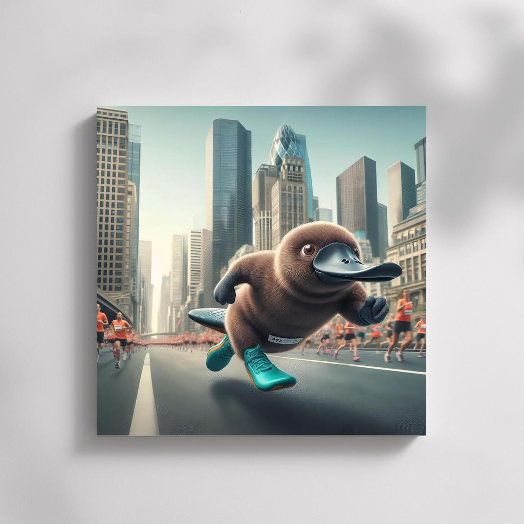 Platypus at City Marathon: Funny Runner in the Spotlight