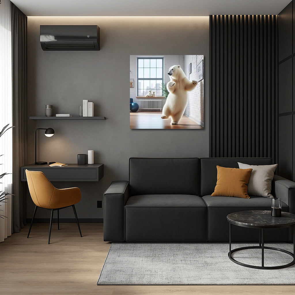 Polar Bear at a Dance Lesson in a Studio: A Playful Mood for Your Interior