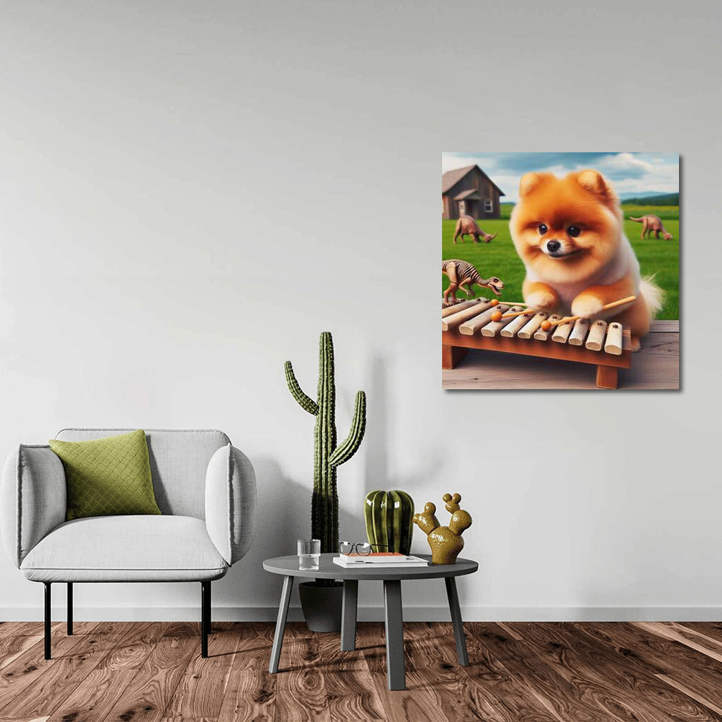 Pomeranian and Dinosaur Bone Xylophone: Musical Adventures