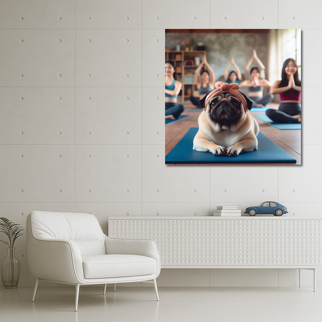 Pug in Yoga Studio: Harmony and Calm on the Mat