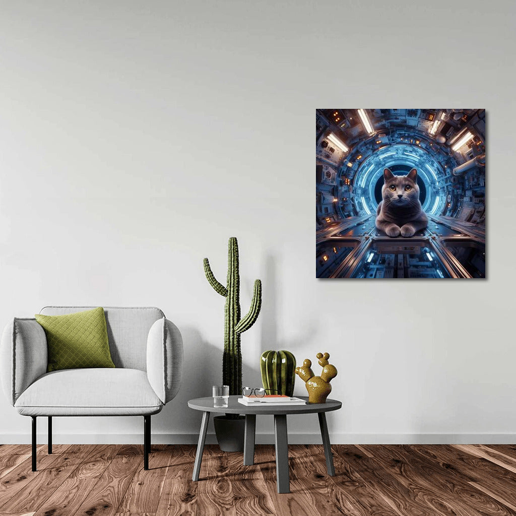 Space Cat Russian Blue in Orbit: A Mesmerizing Journey