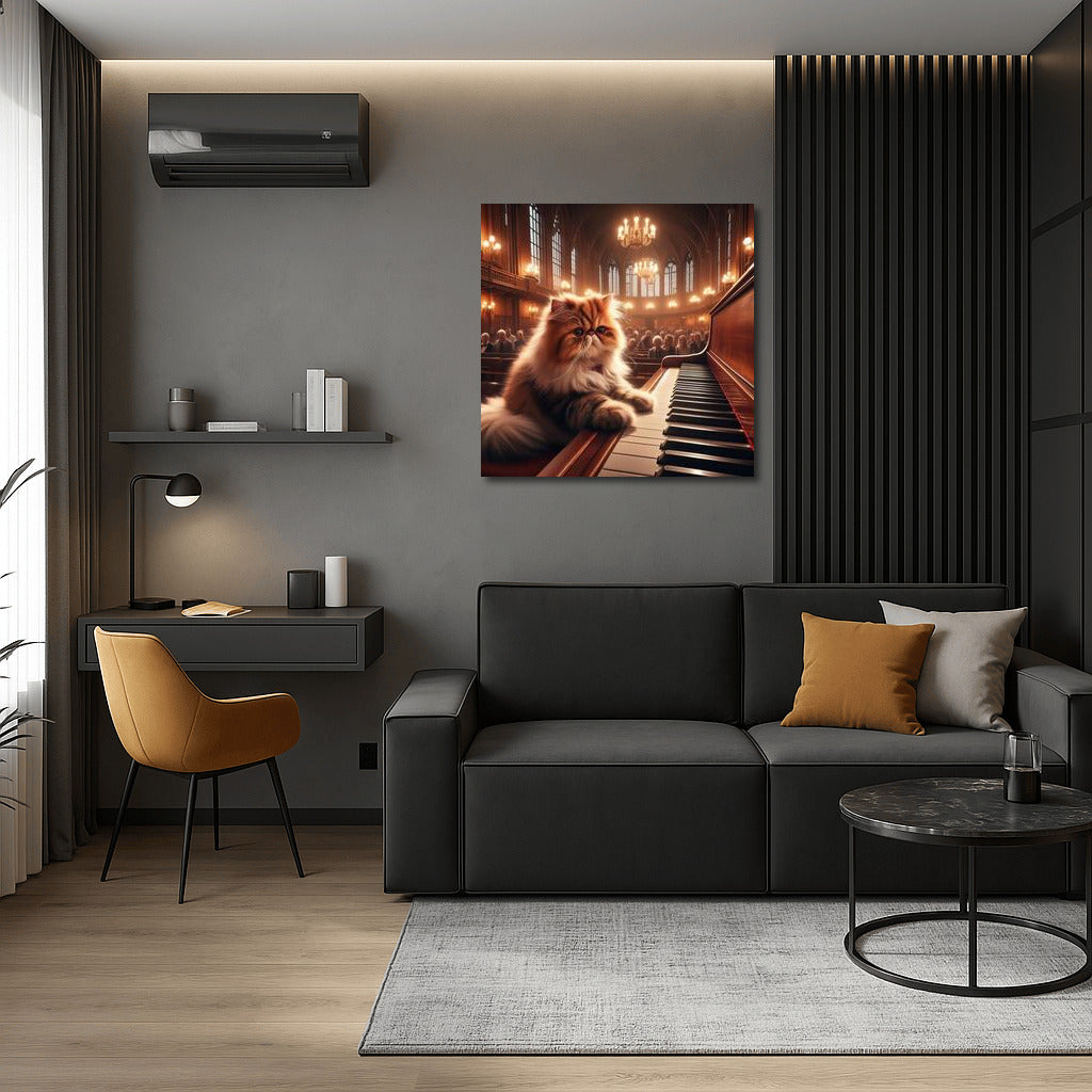 Persian Cat Concert: Music on the Piano