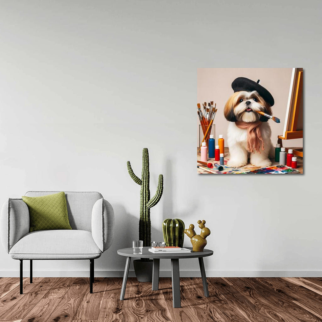 Creative Shih Tzu: Little Artist with a Brush