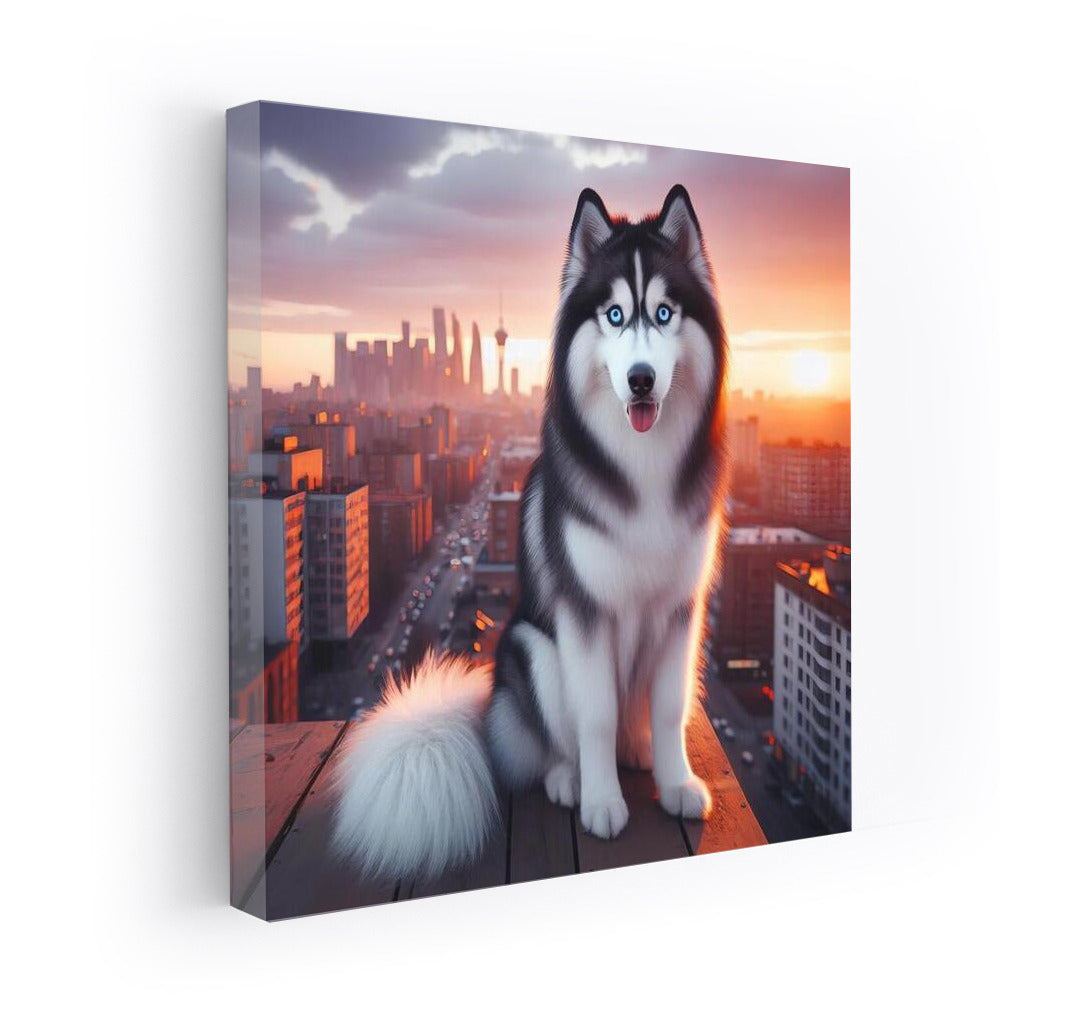 Siberian Husky on the City Roof: Style and Comfort in Your Interior