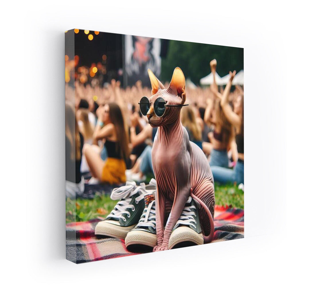 Sphinx in Glasses at Open-Air Concert: Stylish Accent for Your Wall