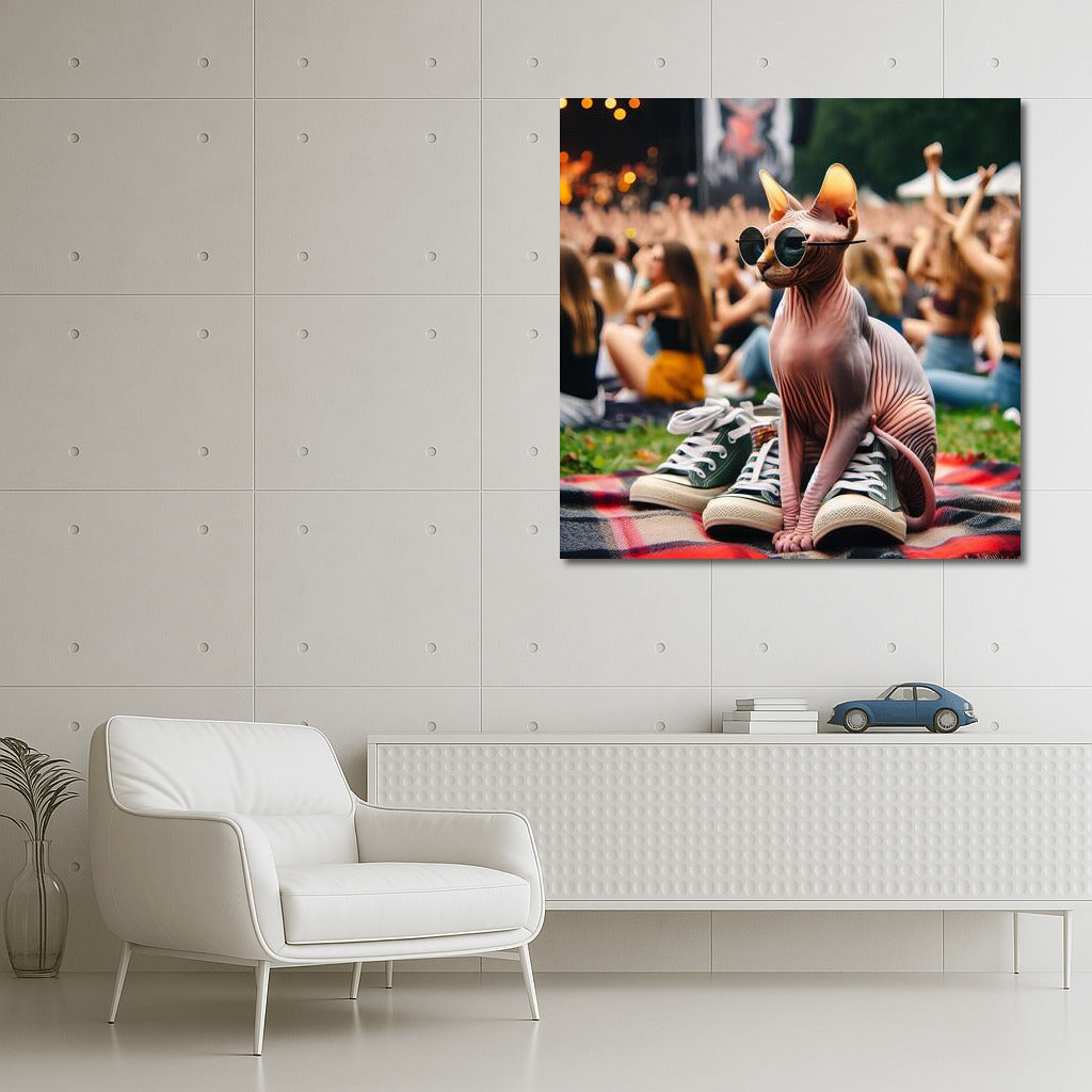Sphinx in Glasses at Open-Air Concert: Stylish Accent for Your Wall