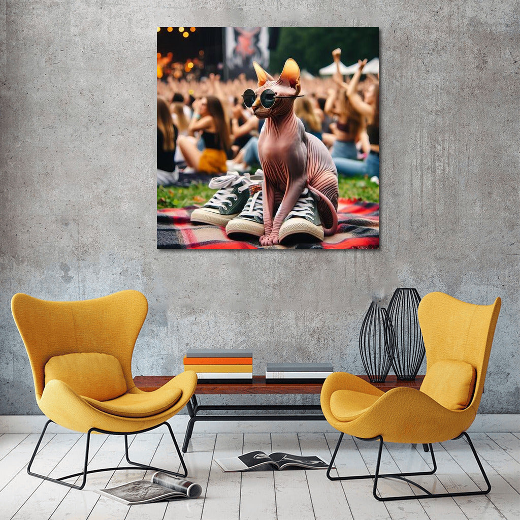 Sphinx in Glasses at Open-Air Concert: Stylish Accent for Your Wall