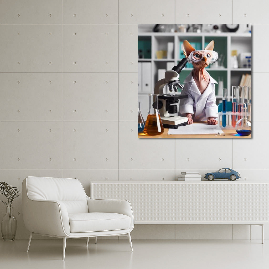 Smart Sphinx in Science Lab: Science Lovers Wall Decor Idea