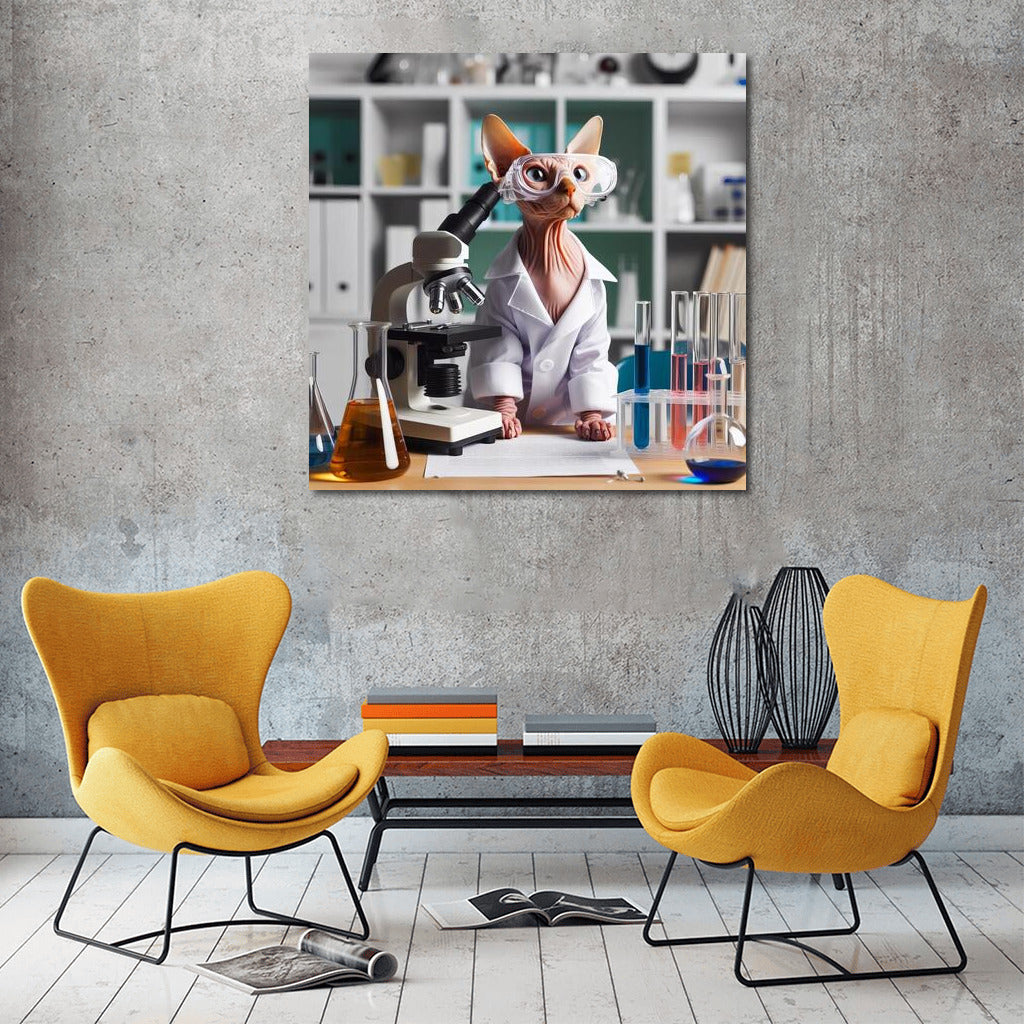 Smart Sphinx in Science Lab: Science Lovers Wall Decor Idea
