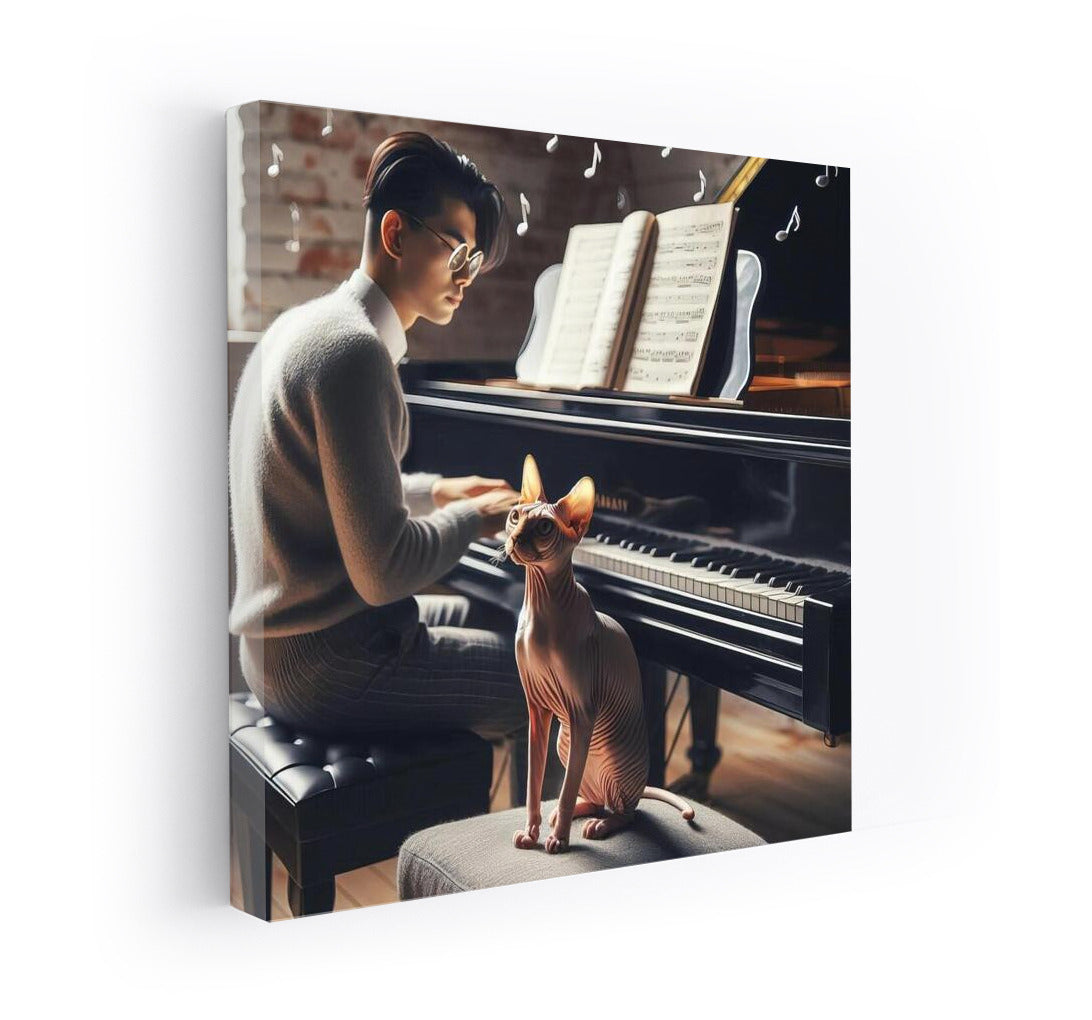Music Studio with Sphinx and Piano: Sounds and Riddles
