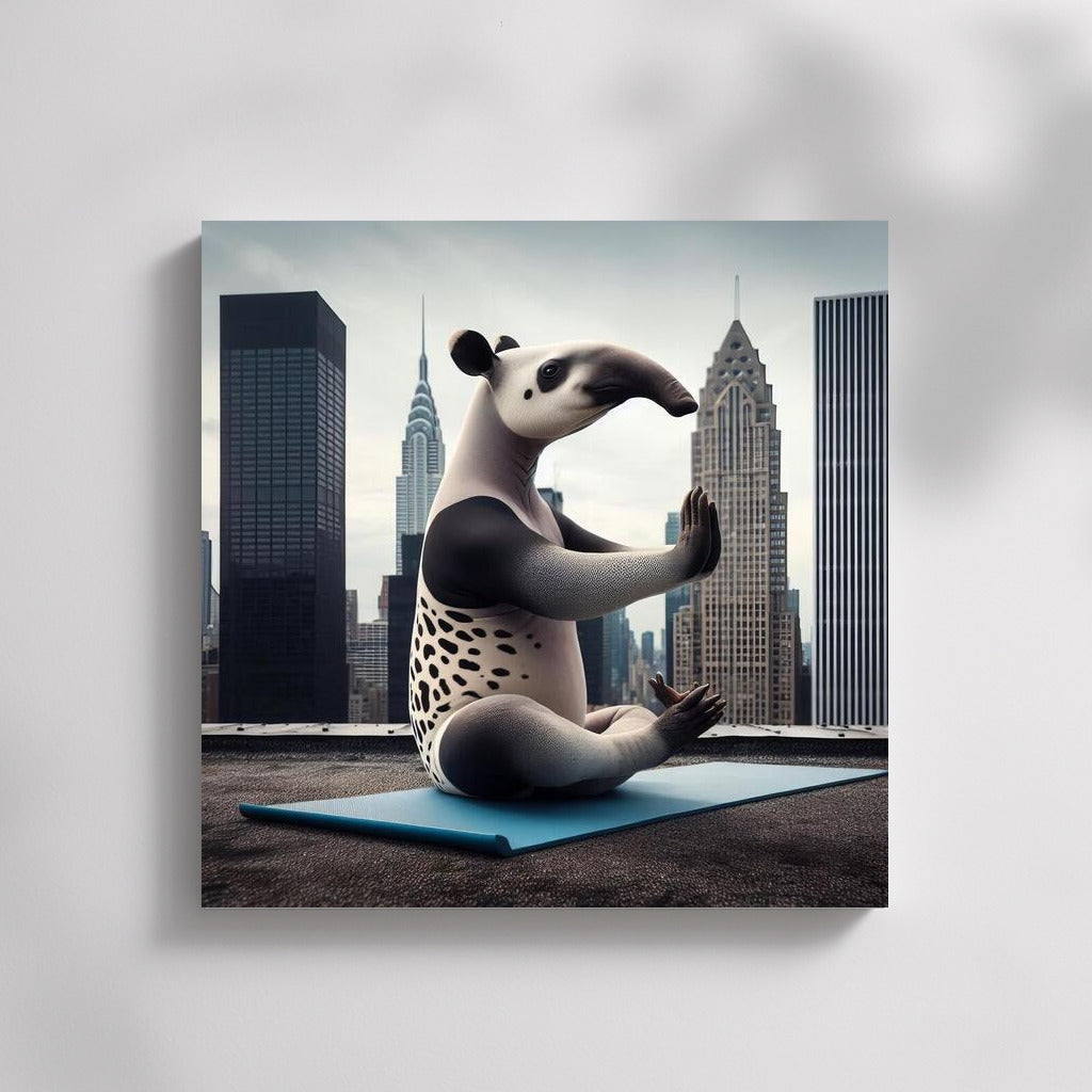 Tapir Meditation on Skyscraper Roof: Unique Inspirational Story