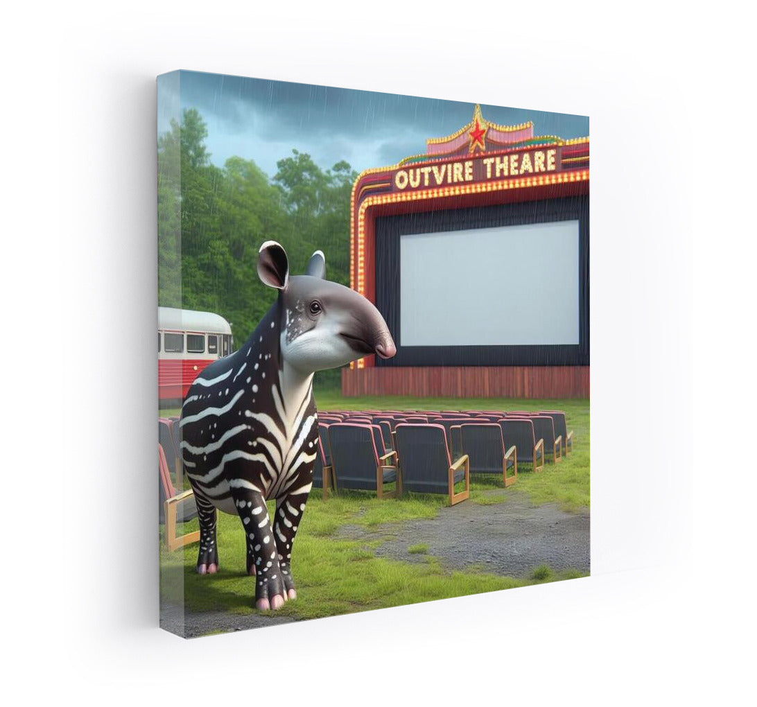 Tapir at the Movie Show Under the Stars: Vibrant Wall Art