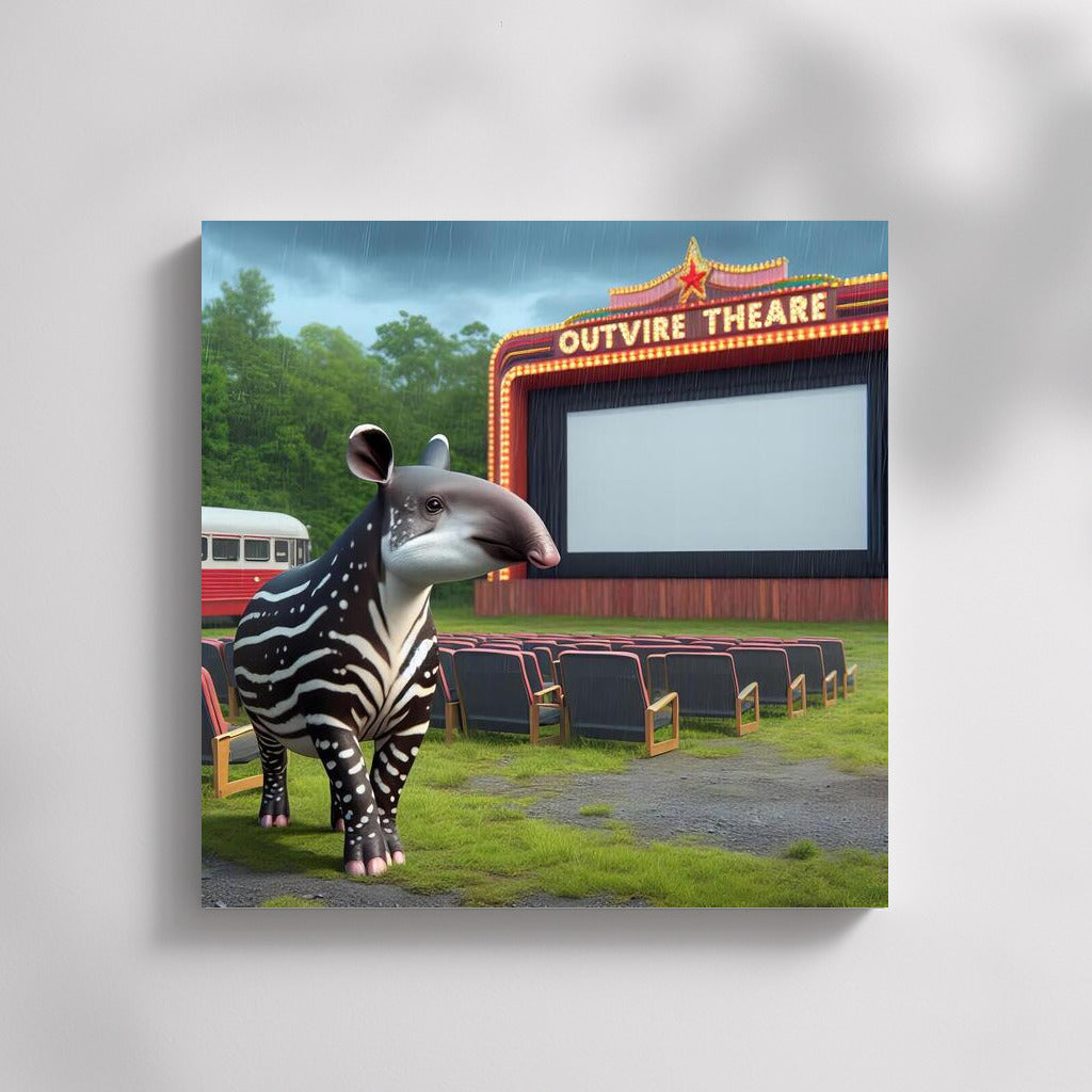 Tapir at the Movie Show Under the Stars: Vibrant Wall Art