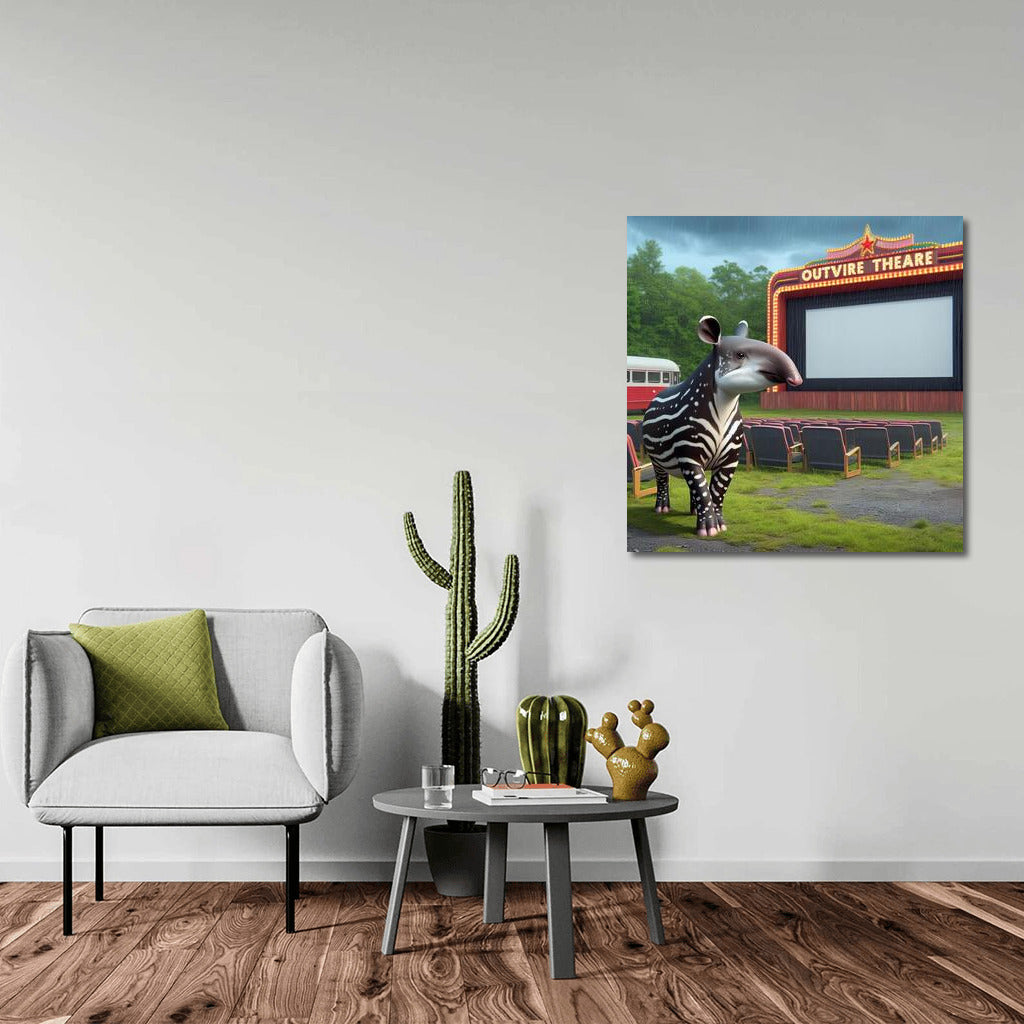 Tapir at the Movie Show Under the Stars: Vibrant Wall Art