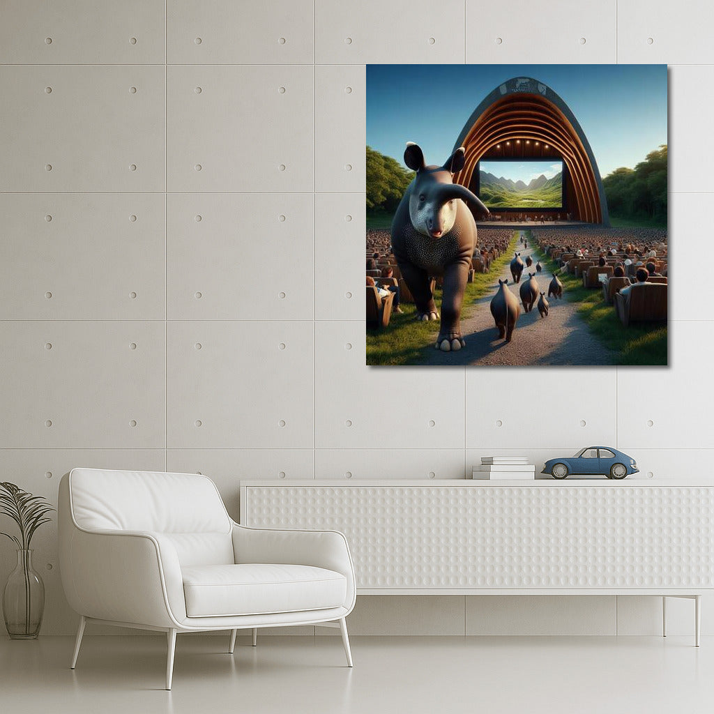 Tapirs at the Cinema Under the Stars: Fun Exotics for Your Wall