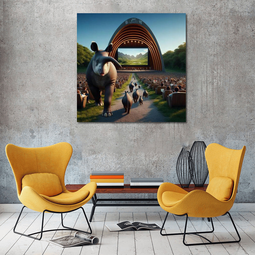Tapirs at the Cinema Under the Stars: Fun Exotics for Your Wall