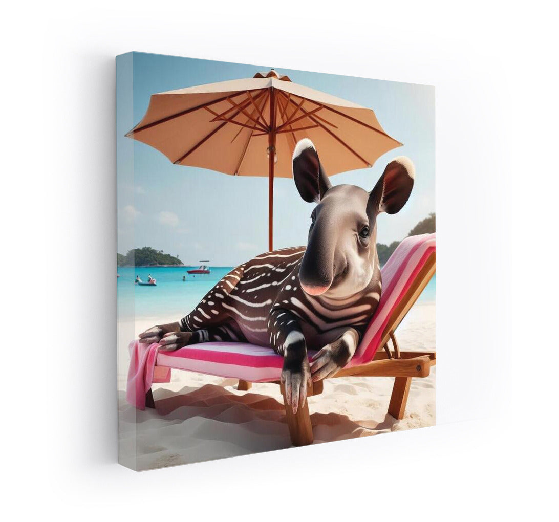 Tapir on the Beach: Relaxing under an Umbrella