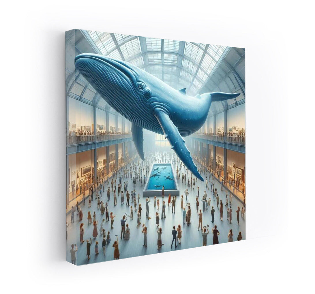 Majestic Whale in the Museum Gallery: A Fantasy Journey