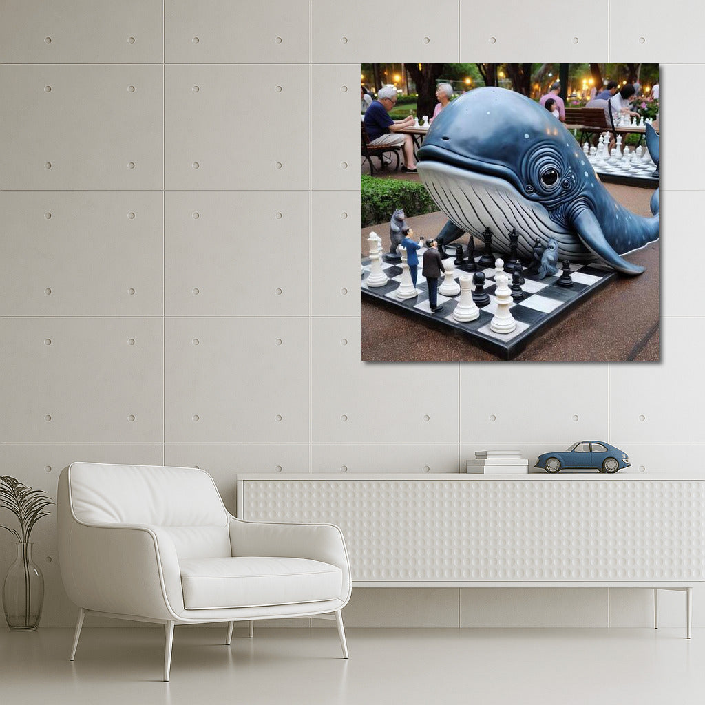 Chess Whale in the Park: Fantasy in Nature
