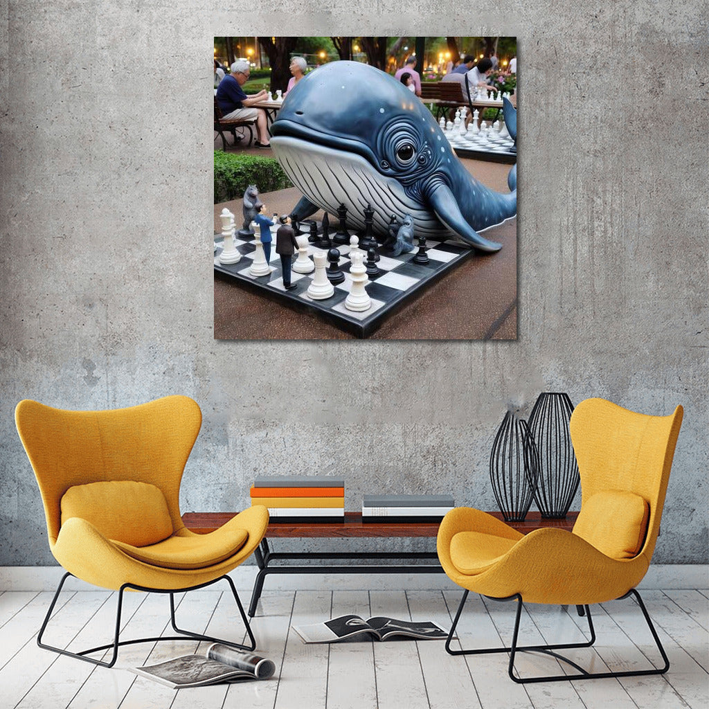 Chess Whale in the Park: Fantasy in Nature