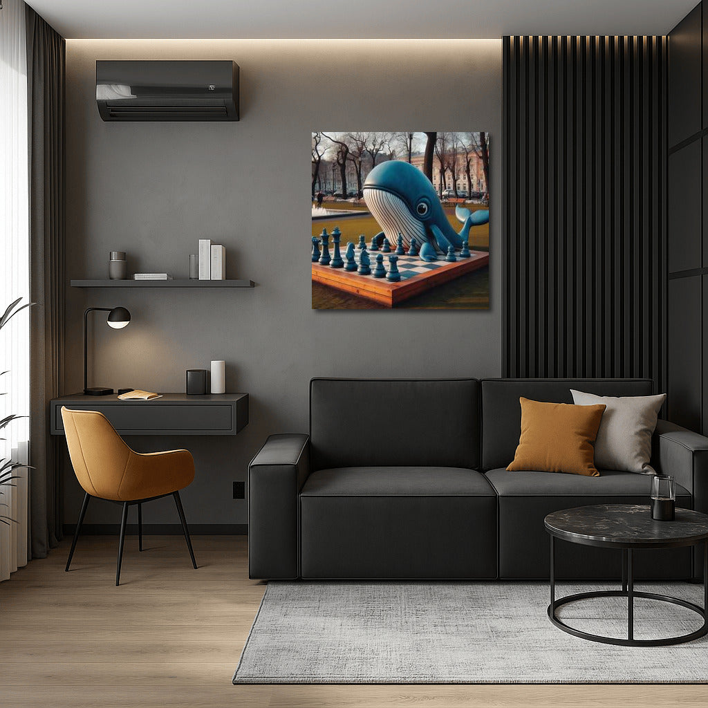 Chess Whale in the Park: Fantasy on Canvas
