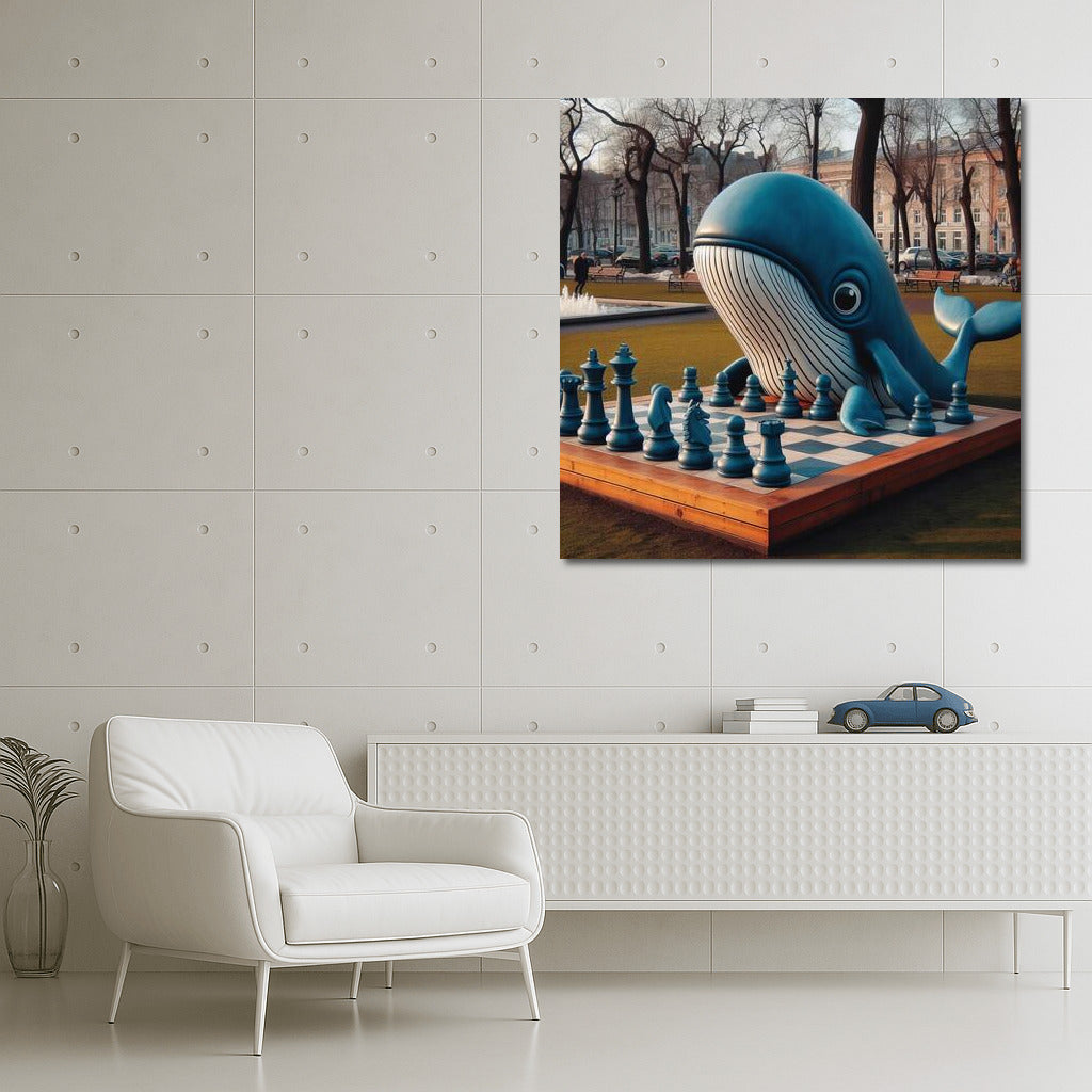 Chess Whale in the Park: Fantasy on Canvas