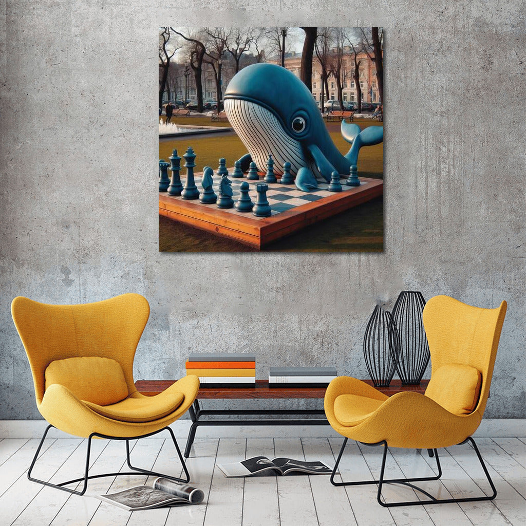 Chess Whale in the Park: Fantasy on Canvas