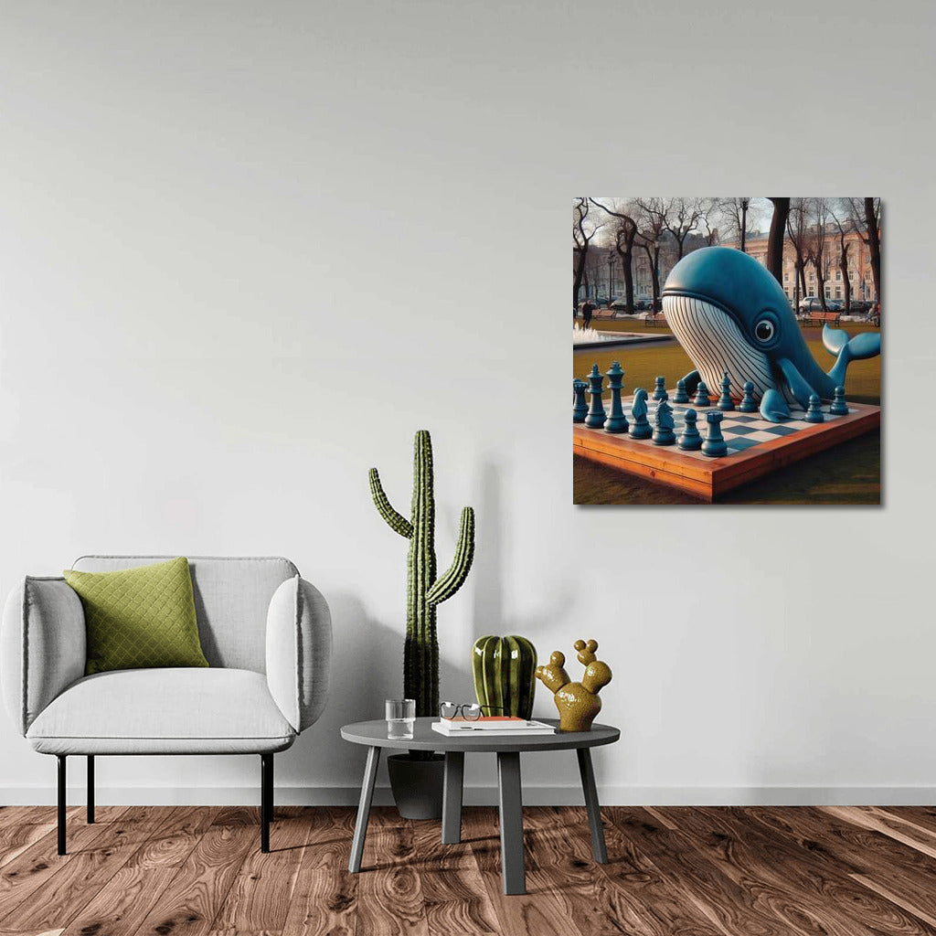 Chess Whale in the Park: Fantasy on Canvas