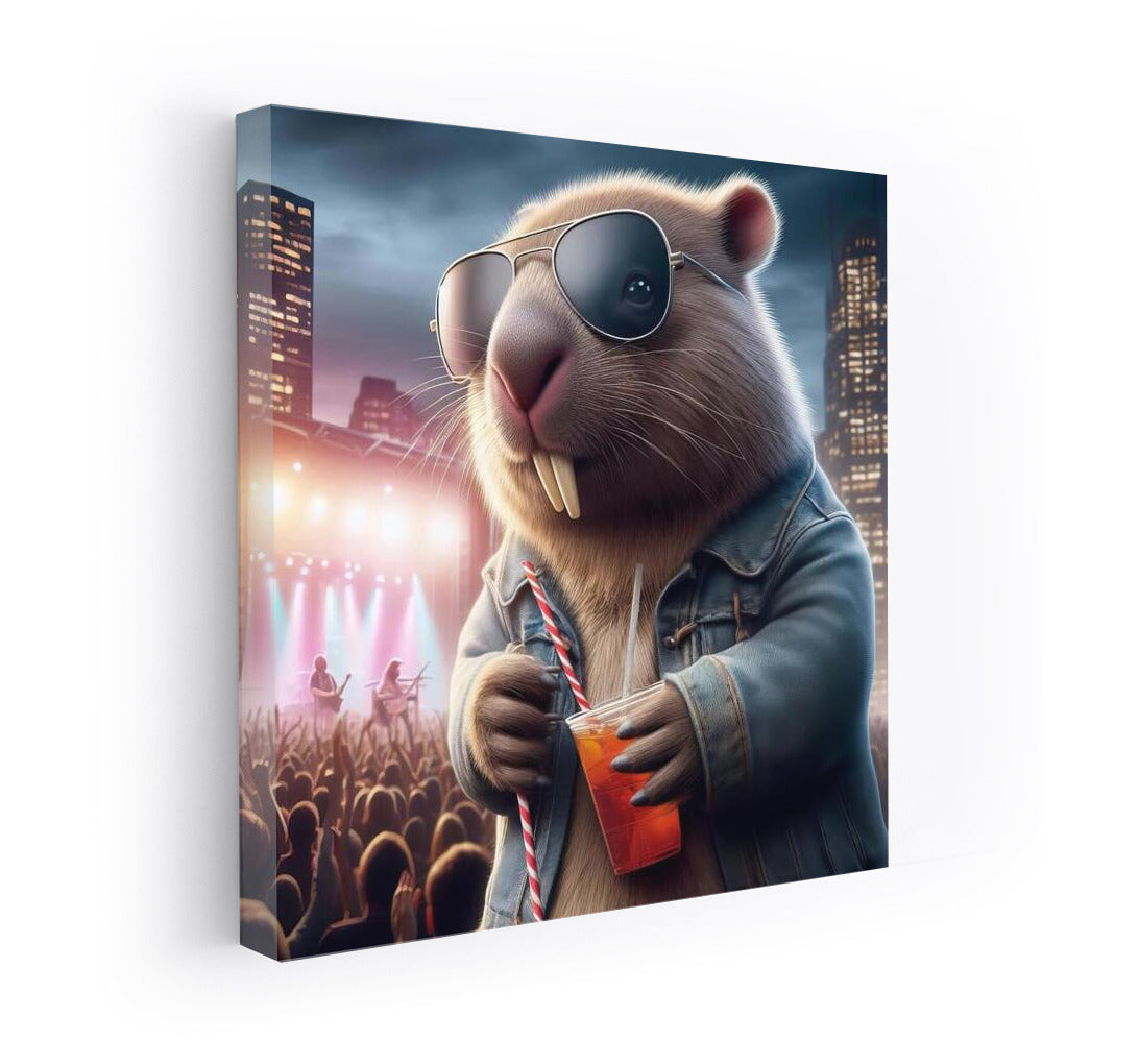 Rock 'n' Roll Wombat in Jeans at Concert