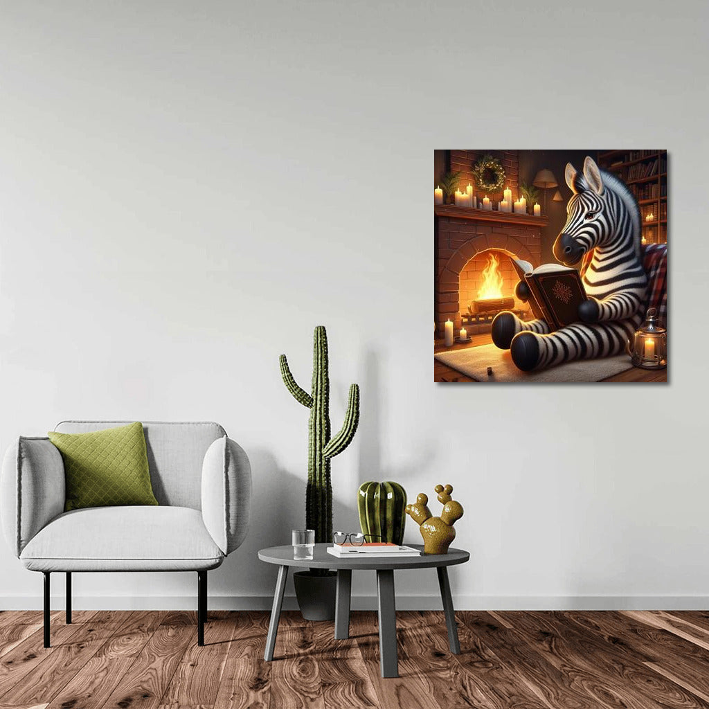 Zebra at the Book Campfire: A Cozy Home for Book Lovers