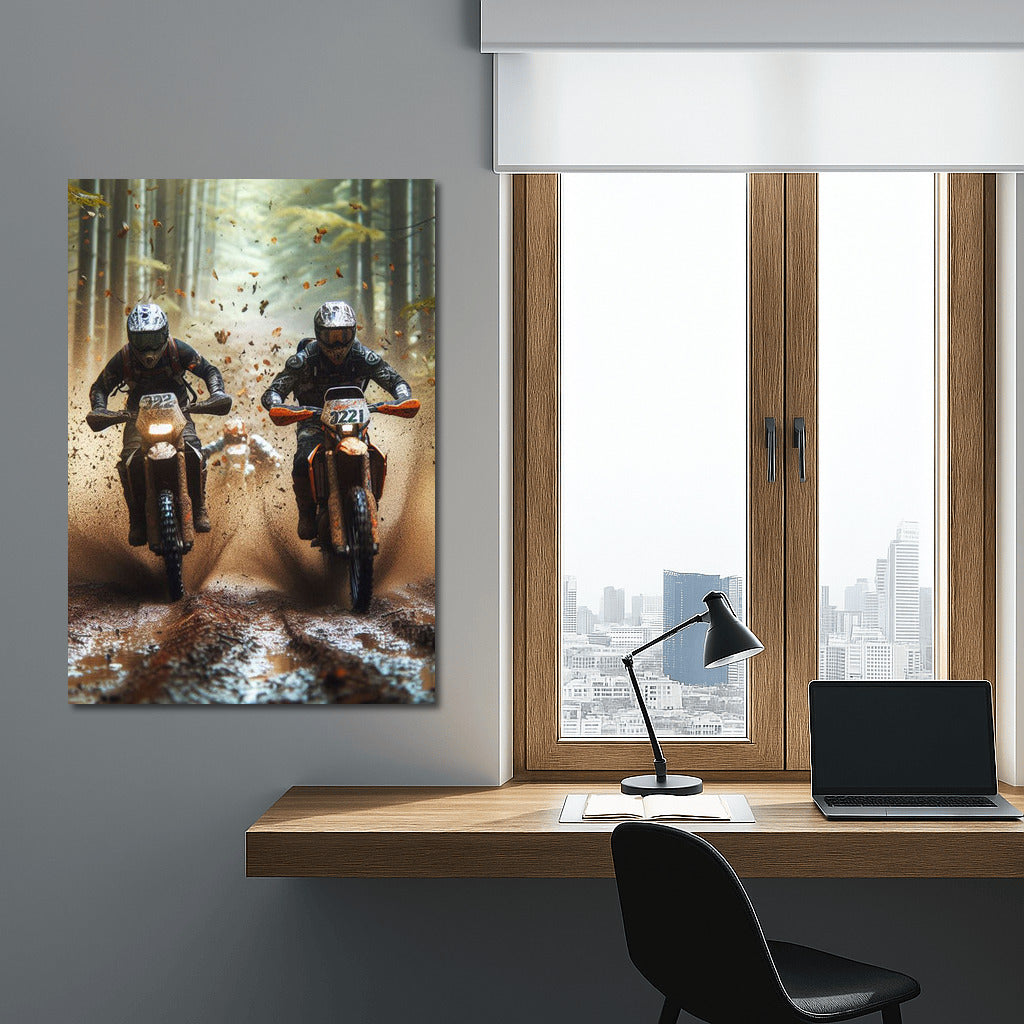 Enduro Bikes in the Forest Whirlwind: Speed and Adrenaline