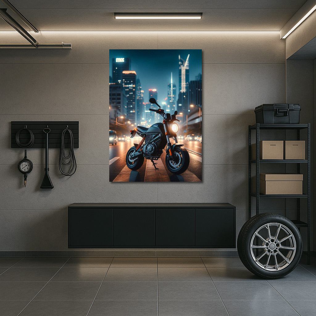 Night Vortex: Minibike in City Lights