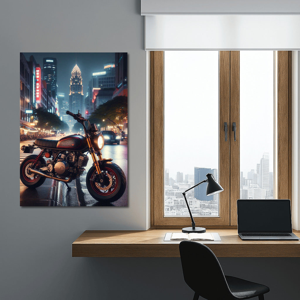 Night Flight: Minibike in City Lights