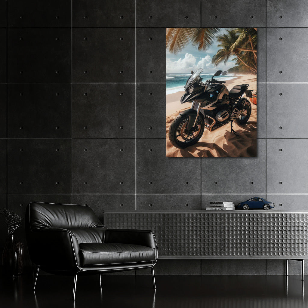 BMW Motorcycle on a Tropical Beach: Summer Paradise and Freedom