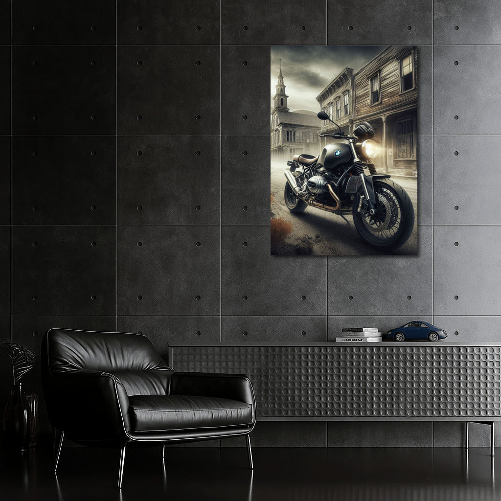 BMW Motorcycle in the Abandoned City: Speed and Silence