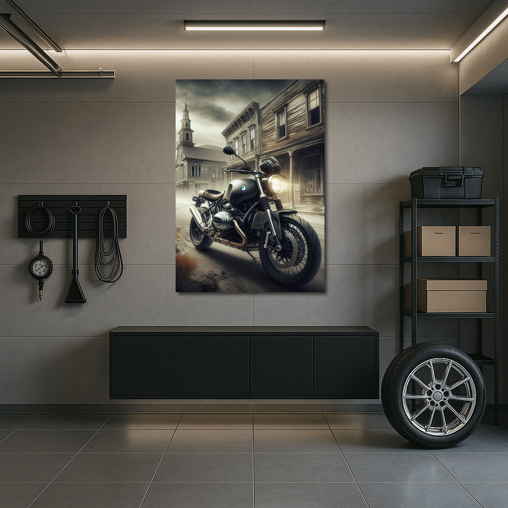 BMW Motorcycle in the Abandoned City: Speed and Silence