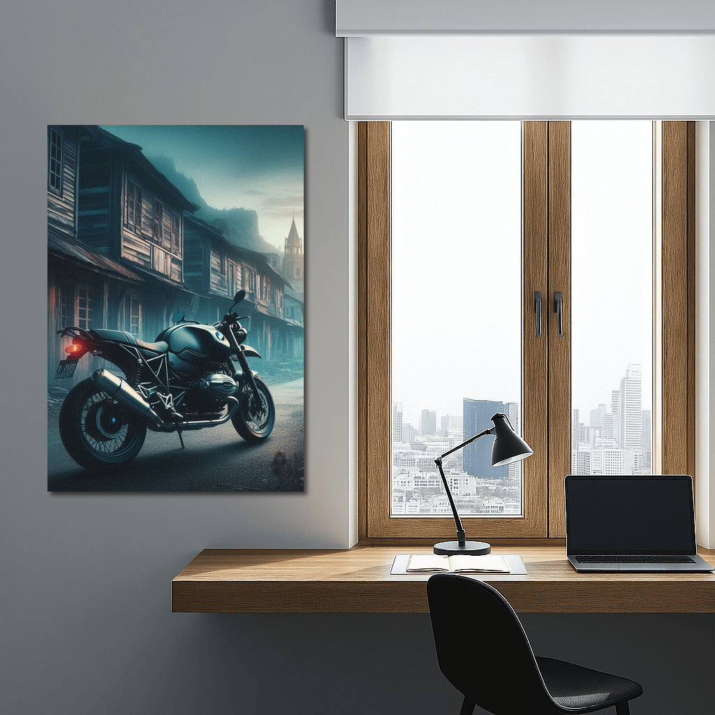 BMW Motorcycle in Ghost Town: Speed and Mystery