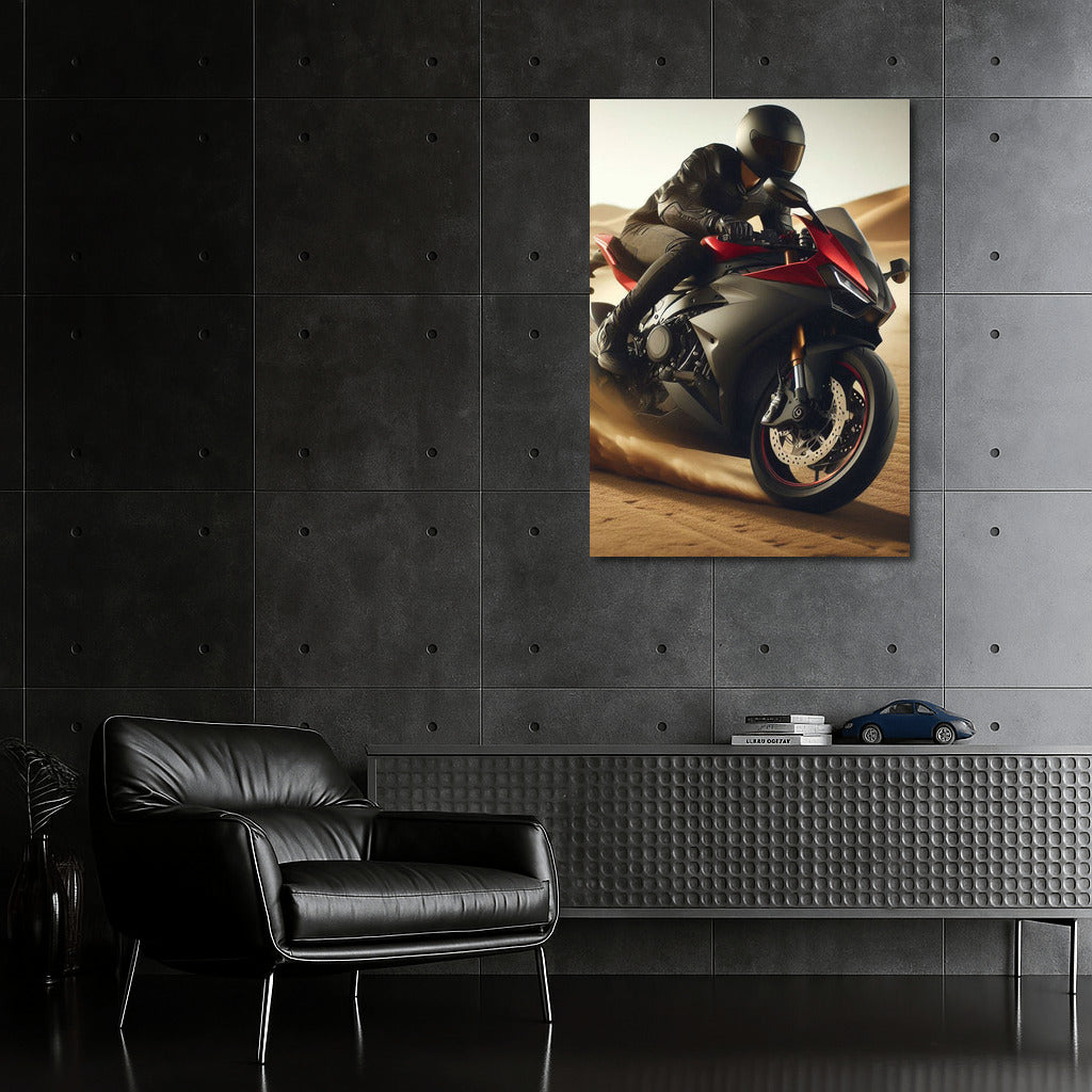 High-Speed Sportbike in the Desert: The Wind of Freedom and Style