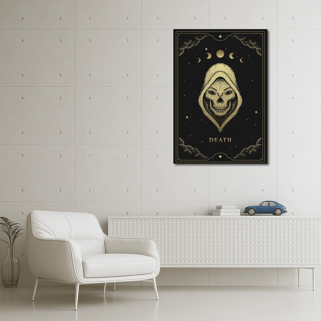 Mysterious Hooded Face Under The Stars: Mystical Wall Decor