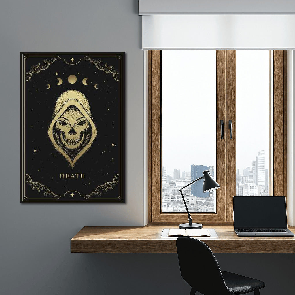 Mysterious Hooded Face Under The Stars: Mystical Wall Decor