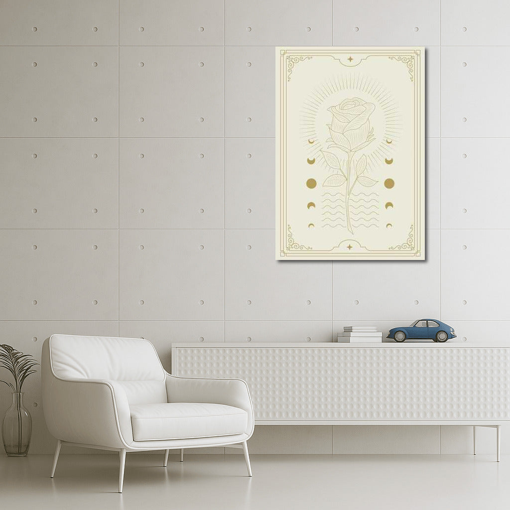 Moon Rose: Moon Phases and Flower for Mystical Interior