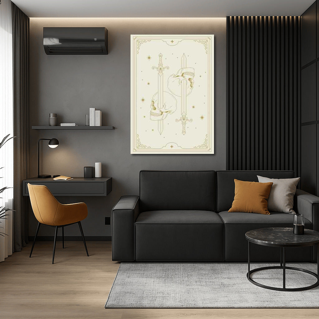 Dance of Skulls and Swords: Mysterious Wall Art