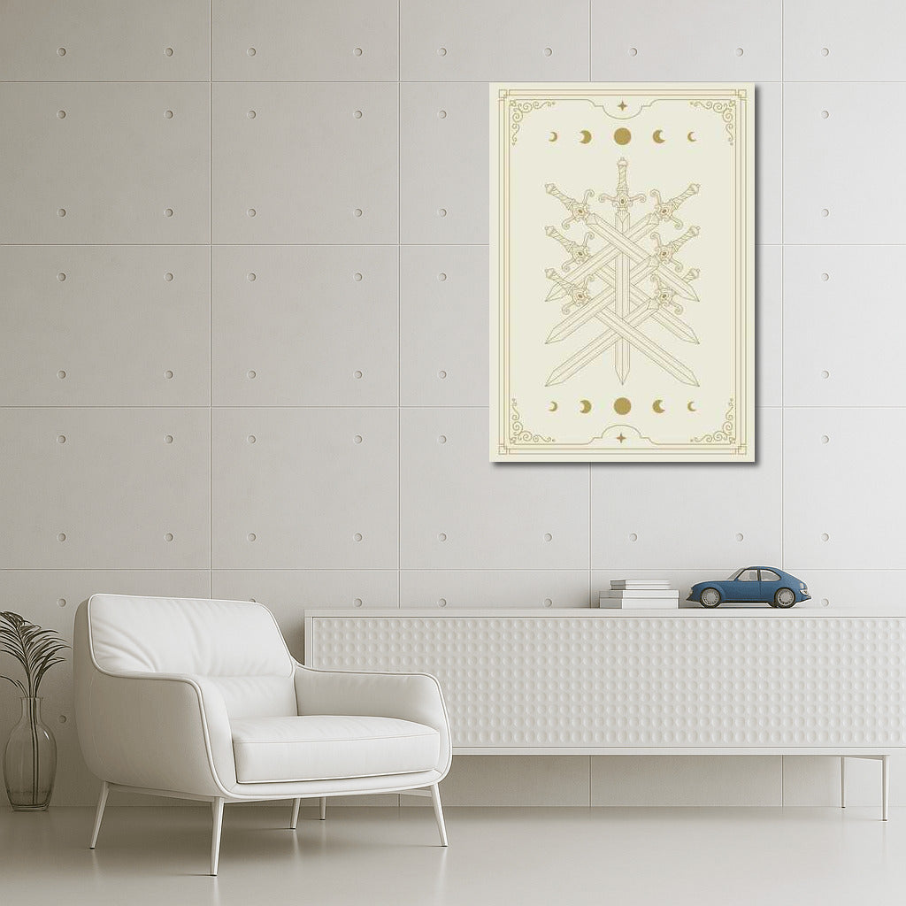 Moon Swords: Mystical Poster with Symbols for Interior