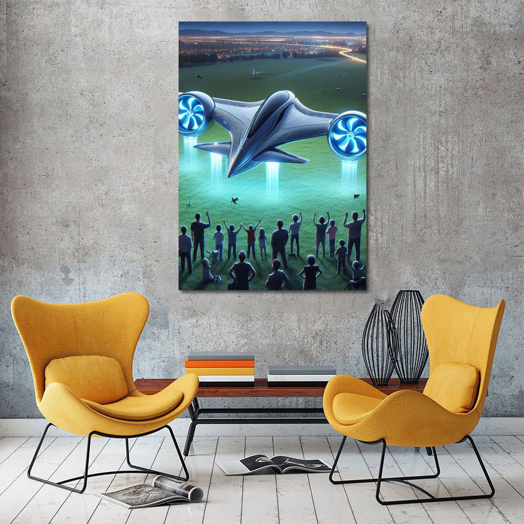 Futuristic Experimental Airplane on the Runway